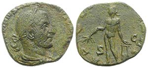Trebonianus Gallus (251-253). Æ As (25mm, ... 