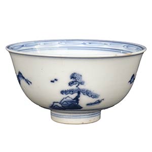 A BLUE AND WHITE BOWL19th-20th century6 x 11 ... 