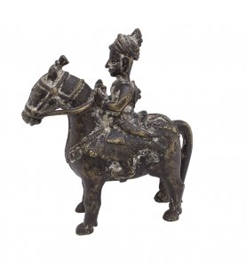 A 19TH CENTURY INDIAN BRONZE SCULPTURE OF A ... 