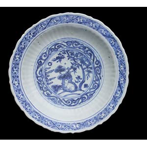 A MING DYNASTY BLUE AND WHITE ‘HARE’ ... 