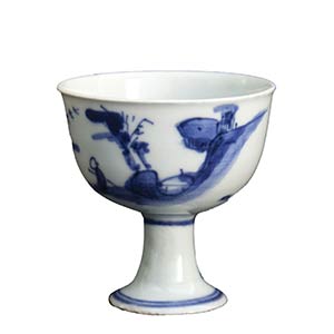 A LATE MING DYNASTY BLUE AND WHITE ... 