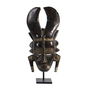 A WOODEN LIGBI MASK FROM IVORY COAST40 cm ... 