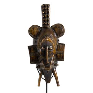 A SENUFO WOODEN MASK FROM IVORY ... 