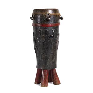 A SENUFO TALL WOODEN DRUM FROM IVORY COAST, ... 