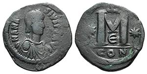 Anastasius I (491-518). Æ 40 Nummi (34mm, ... 
