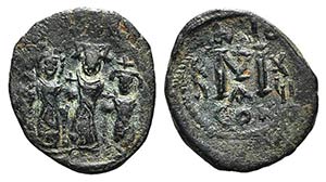 Heraclius (610-641). Æ 40 Nummi (23mm, ... 