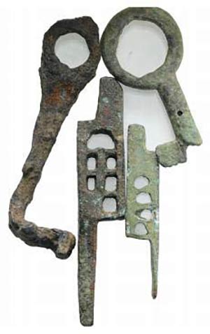 Lot of 4 Roman Bronze Keys, c. 1st-2nd ... 