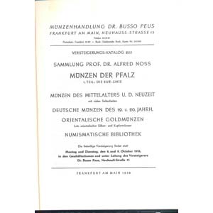 BUSSO PEUS. Katalog N 255.  Frankfurt am ... 