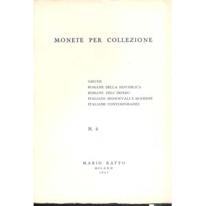 RATTO M. -  Milano, 1967. serie di 4 listini ... 