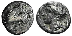 Corinth, c. 350-300 BC. Fourrèe Drachm ... 