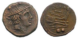Anonymous, Rome, after 211 BC. Æ Sextans ... 
