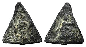 Roman PB Triangular Tessera, c. 1st century ... 