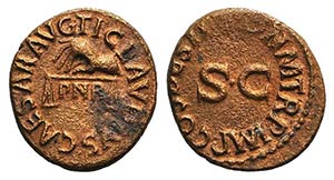 Claudius (41-54). Æ Quadrans (17mm, 2.57g, ... 