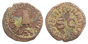 Claudius (41-54). Æ Quadrans (18mm, 2.66g, ... 
