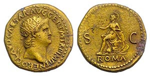 Nero (54-68). Æ Dupondius (28mm, 14.61g, ... 