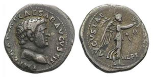 Titus (Caesar, 69-79). AR Denarius (16mm, ... 
