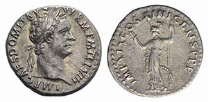 Domitian (81-96). AR Denarius (18mm, 3.12g, ... 