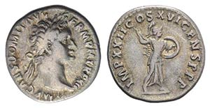 Domitian (81-96). AR Denarius (18mm, 3.11g, ... 