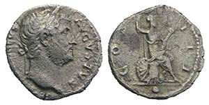 Hadrian (117-138). AR Denarius (16.5mm, ... 