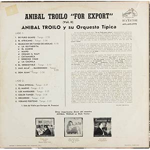 Anibal Troilo, For Export Long ... 