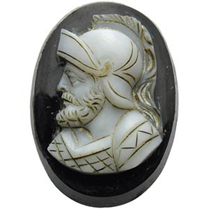 Onyx cameo. Bust of a helmeted warrior. 18th ... 
