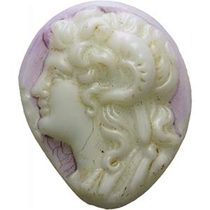 Cameo in white glass-paste with colored ... 