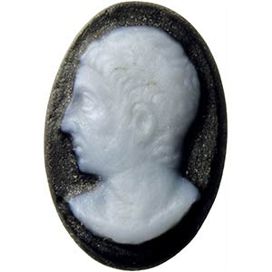 Roman glass paste cameo. Bust of a male ... 