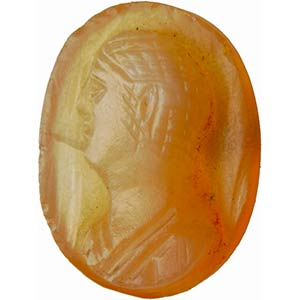 Roman  agate cameo. Bust of a young man ... 