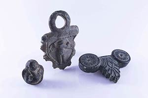 Lot of 3 Roman Bronze Decorative Elements, ... 