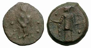 Sicily, Halykiai, c. 400-397 BC. Æ Tetras ... 