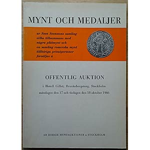 Ab Hirsch Myntauktioner, Mynt Och Medaljer, ... 