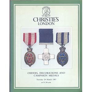 CHRISTIE’S.- London 24 March 1987. Orders, ... 