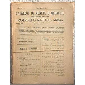 RATTO Rodolfo – Milano, 1917. Catalogo di ... 