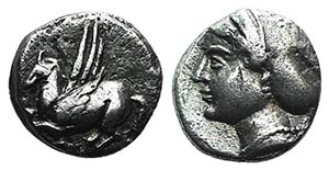 Corinth, c. 350-300 BC. AR Drachm (12mm, ... 