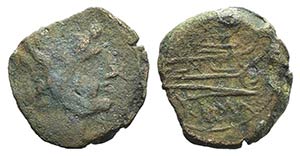 L series, Luceria, 211-208 BC. Æ reduced As ... 