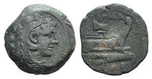 Rostrum tridens series, Rome, 206-195 BC. Æ ... 