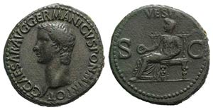 Germanicus (died AD 19). Æ As (30mm, ... 