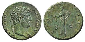 Hadrian (117-138). Æ Dupondius (26mm, ... 