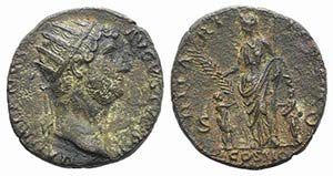 Hadrian (117-138). Æ Dupondius (25mm, ... 