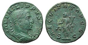 Philip I (244-249). Æ Sestertius (27mm, ... 