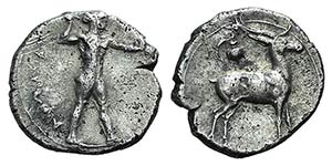 Bruttium, Kaulonia, c. 420-410 BC. AR Drachm ... 