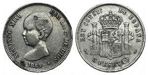 Spain, Alfonso XIII (1886-1931). AR 5 ... 