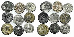 Lot of 9 Roman Imperial AR Denarii, ... 