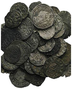 Lot of 45 Medieval BI and Æ coins, to be ... 