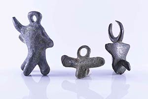 Lot of 3 Roman Bronze Phallic Amulets, c. ... 