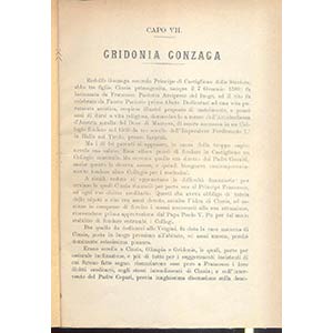 AGOSTINI A. - Cap. VII.  Gridonia Gonzaga \  ... 