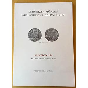 Hess A.  Auction 244. Schweizer ... 