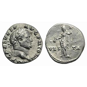 Vespasian (69-79). AR Denarius (17mm, 3.23g, ... 