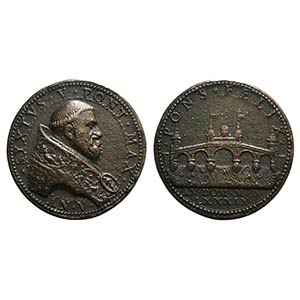 Sisto V (1585-1590). Æ Medal 1589 (43mm), ... 