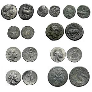 Lot of 9 mixed Greek AR and Æ coins, ... 